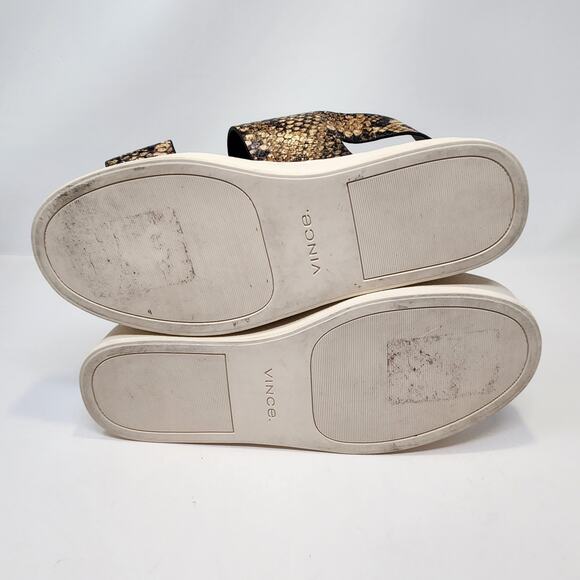 Vince Womens Westport Snake Print Leather Platform Sandals Size 7.5 M Strappy - Picture 9 of 9